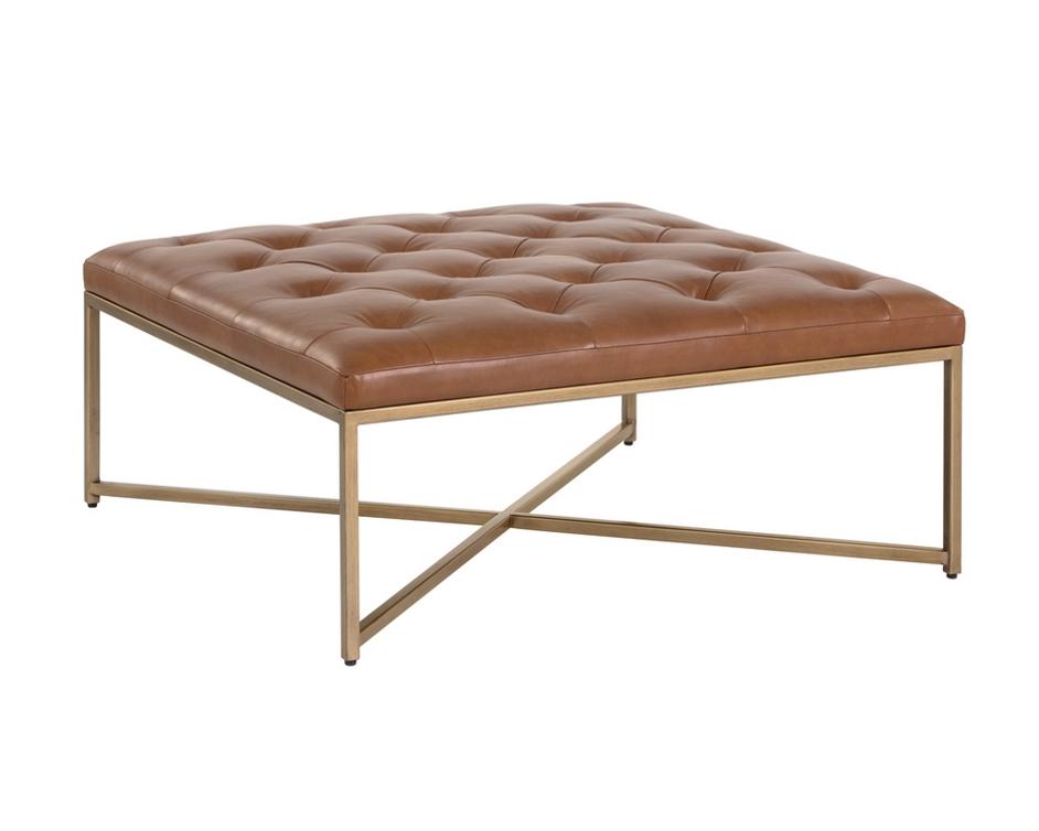 Endall Ottoman - Square - Vintage Camel by Sunpan