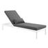 Myler Cushion Outdoor Patio Chaise Lounge Chair In White Charcoal by Modway Furniture