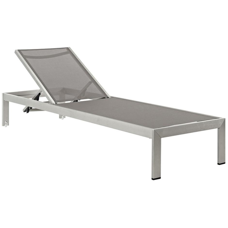 Nantucket Chaise Outdoor Patio Aluminum Set Of 6 In Silver Gray by Modway Furniture
