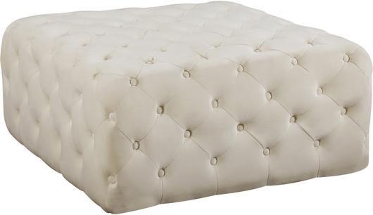 Laurie Ottoman/Bench In Cream Velvet by Meridian Furniture