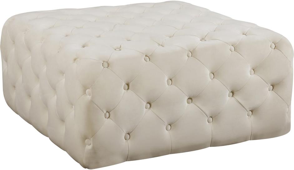 Laurie Ottoman/Bench In Cream Velvet by Meridian Furniture