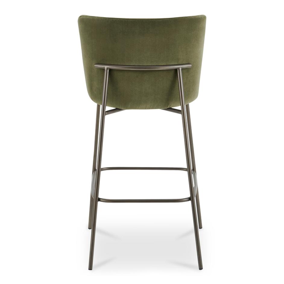 Early Bar Stool Faux Green Mohair by Moes Home