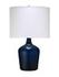 Plum Jar Glass Table Lamp with Linen Shade, Blue by Jamie Young