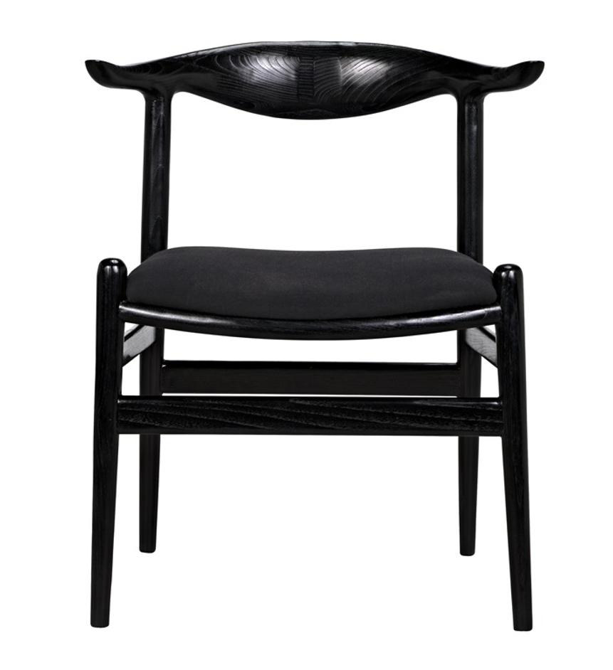 Boone Sungkai/Mindi Chair in Charcoal Black with Black Cotton Fabric by Noir Furniture