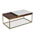 Serene 45" White Marble Coffee Table, Walnut by Home Trends & Design