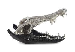 Crocodile Skull, Black/Silver Leaf by PHILLIPS COLLECTION