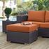 Minerva Outdoor Patio Fabric Square Ottoman In Espresso Orange by Modway Furniture