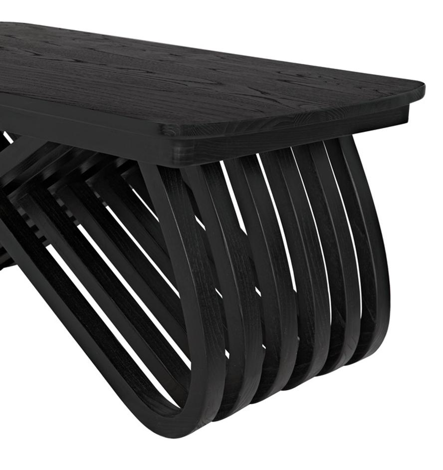 Infinity Sungkai/Mindi Coffee Table in Charcoal Black by Noir Furniture