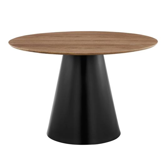 Mackenzie KD 47" Round Dining Table, Walnut  by New Pacific Direct