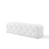 Carole 60" Tufted Button Entryway Faux Leather Bench In White by Modway Furniture