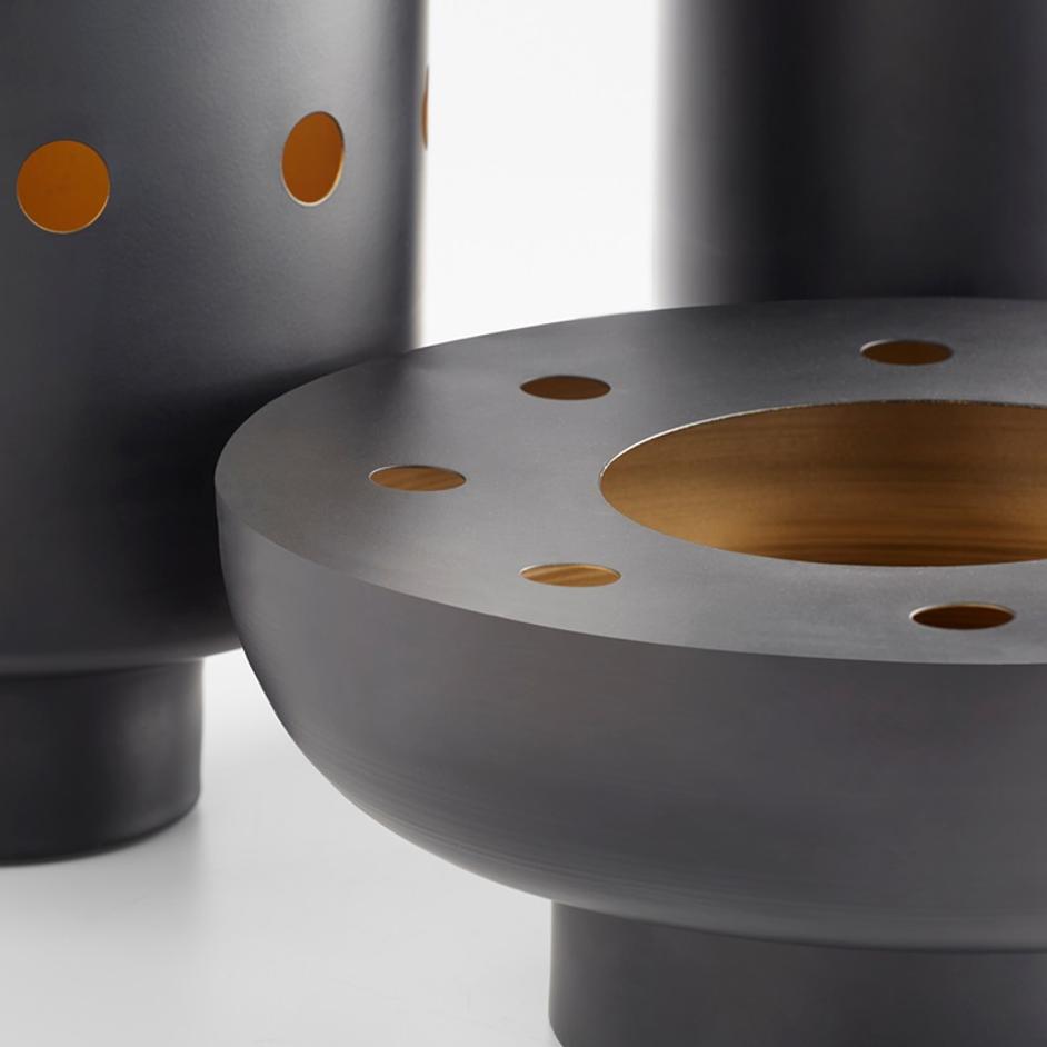 Naktis Bowl| Black| Brass by Cyan Design