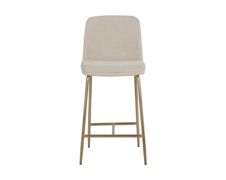 ZEKE COUNTER STOOL - ANTIQUE BRASS - BERGEN IVORY by Sunpan