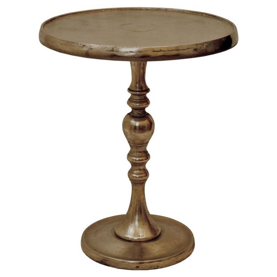 Romina Brass Accent Table In Aluminum by Renwil
