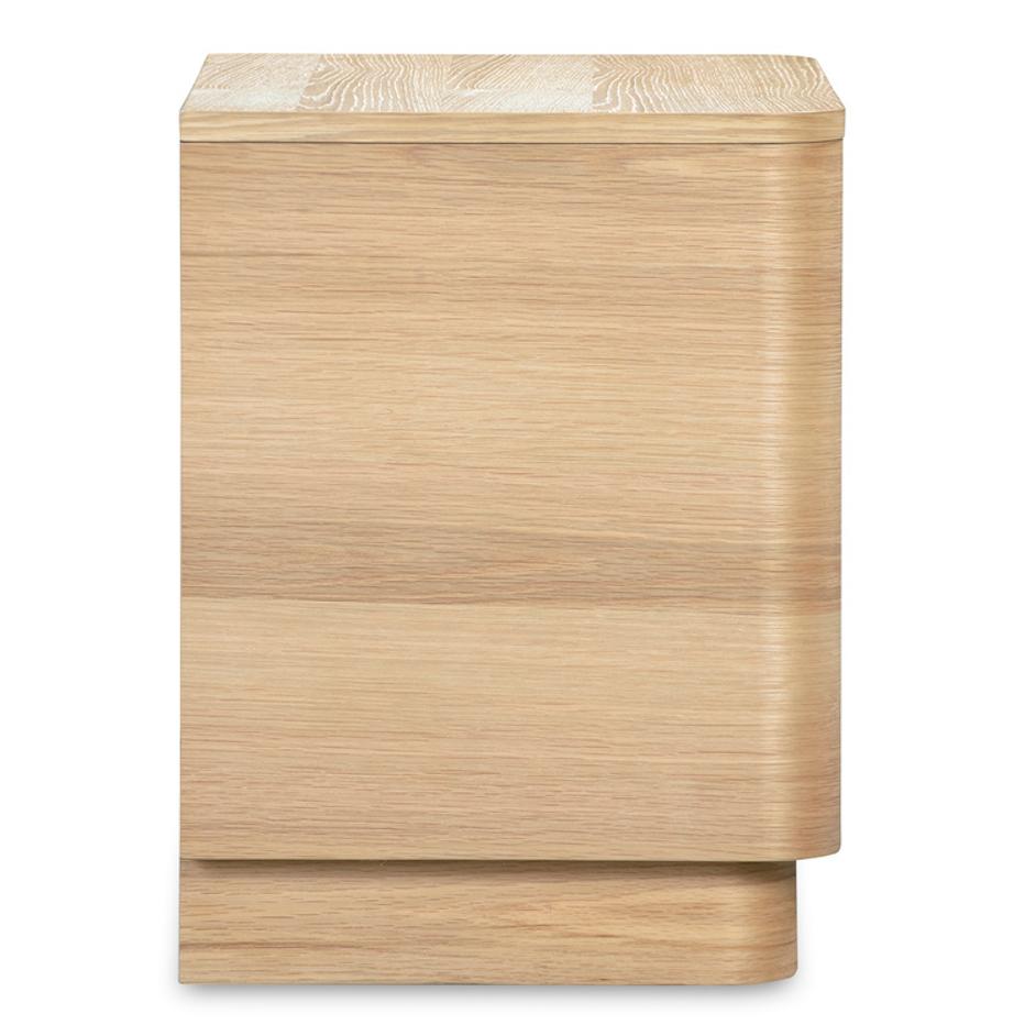 Round Off Tall Nightstand Natural Oak by Moes Home