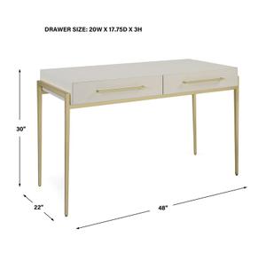 Jewel Modern White Desk by Uttermost