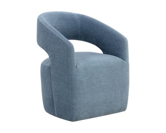 LLORET WHEELED DINING ARMCHAIR - DANNY ICEBERG by Sunpan