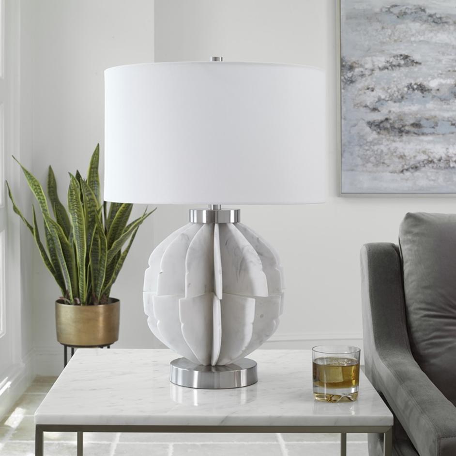 Repetition White Marble Table Lamp by Uttermost