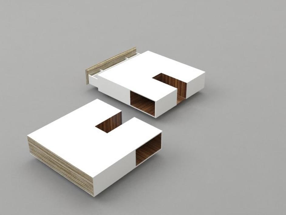 three woods coffee table by Nuans Design
