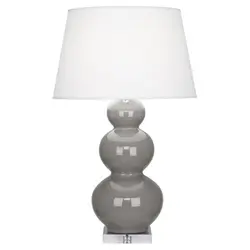 Smokey Taupe Triple Gourd Table Lamp by Robert Abbey