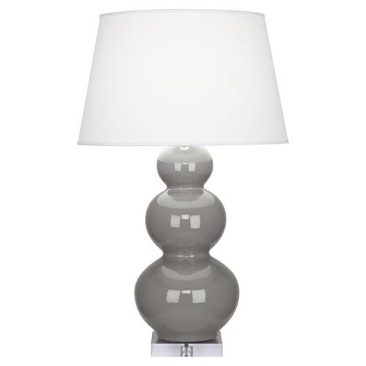 Smokey Taupe Triple Gourd Table Lamp by Robert Abbey
