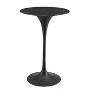 Willow 28" Artificial Marble Bar Table In Black Black by Modway Furniture
