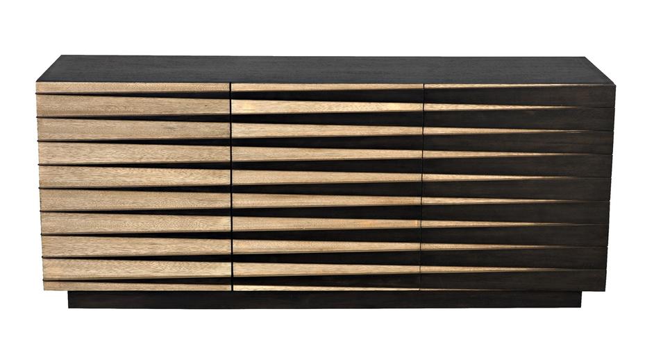 Tyson Sideboard in Ebony and Washed Walnut Finish by Noir Furniture