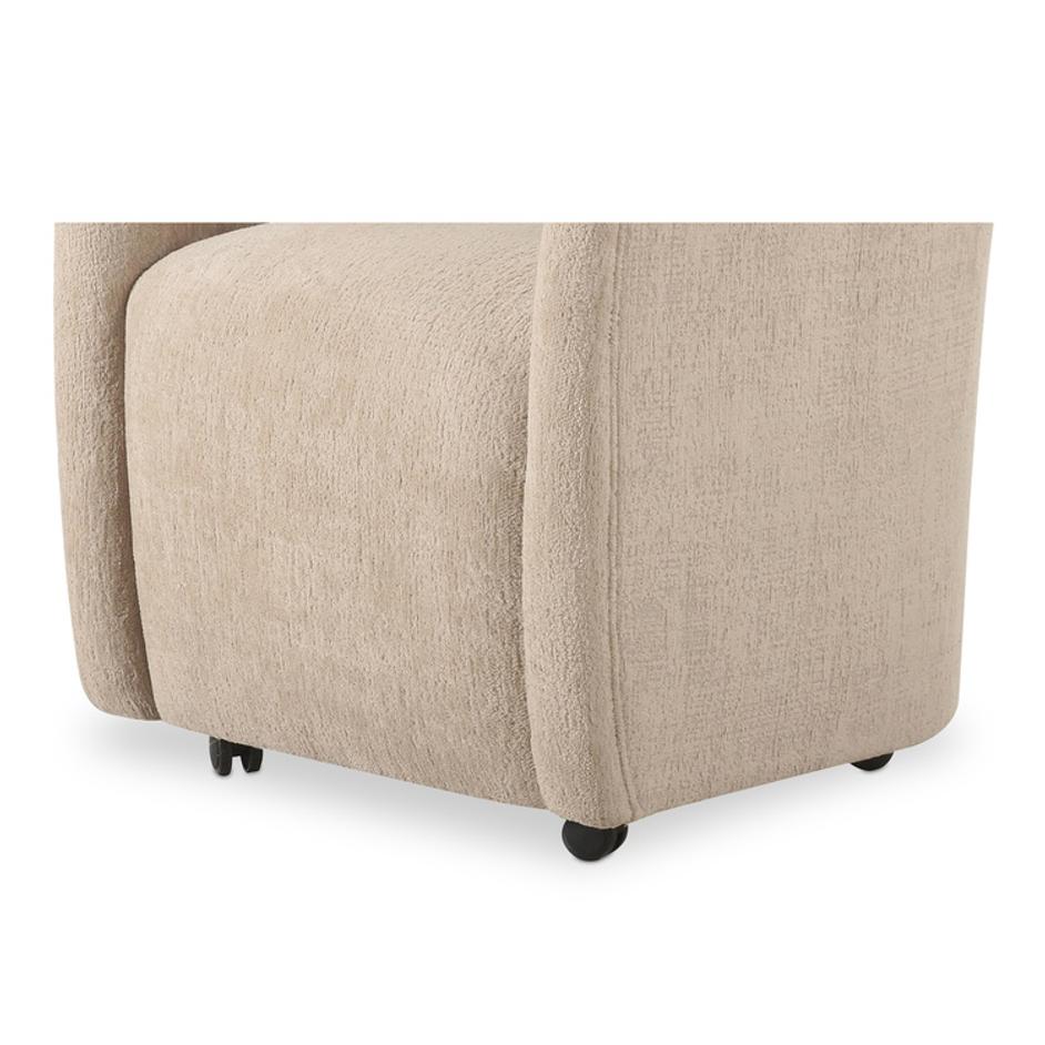 Drava Rolling Dining Chair Beige by Moes Home