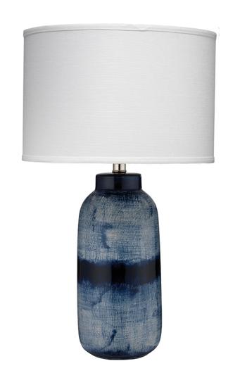 Batik Ceramic Table Lamp with Linen Shade by Jamie Young