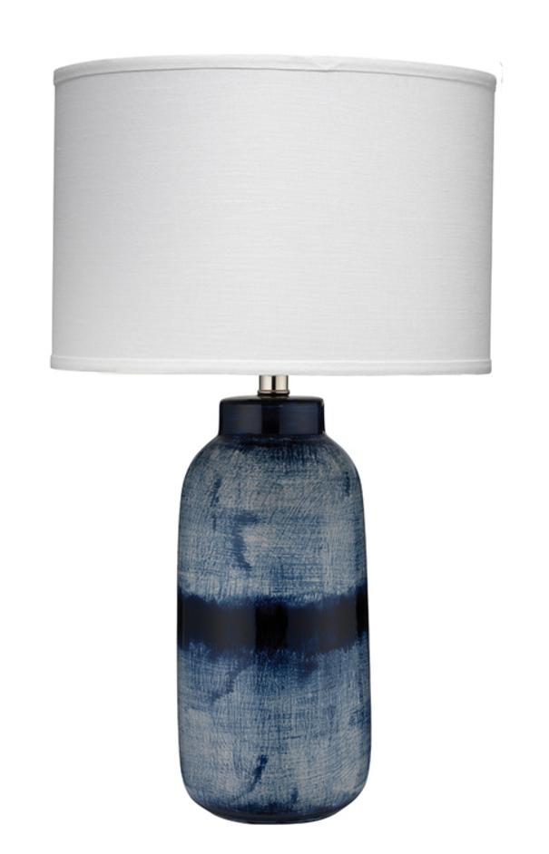 Batik Ceramic Table Lamp with Linen Shade by Jamie Young