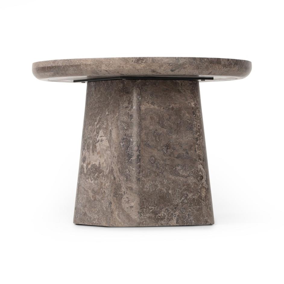 Zane End Table - Warm Grey Marble by Four Hands