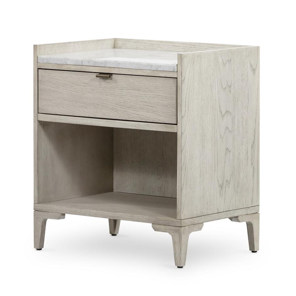 Viggo Nightstand In Vintage White Oak by FOUR HANDS