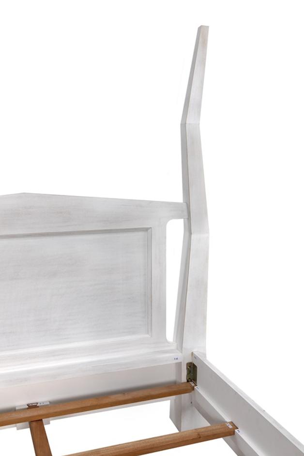 Patras Queen Bed in White Wash Mahogany by Noir Furniture