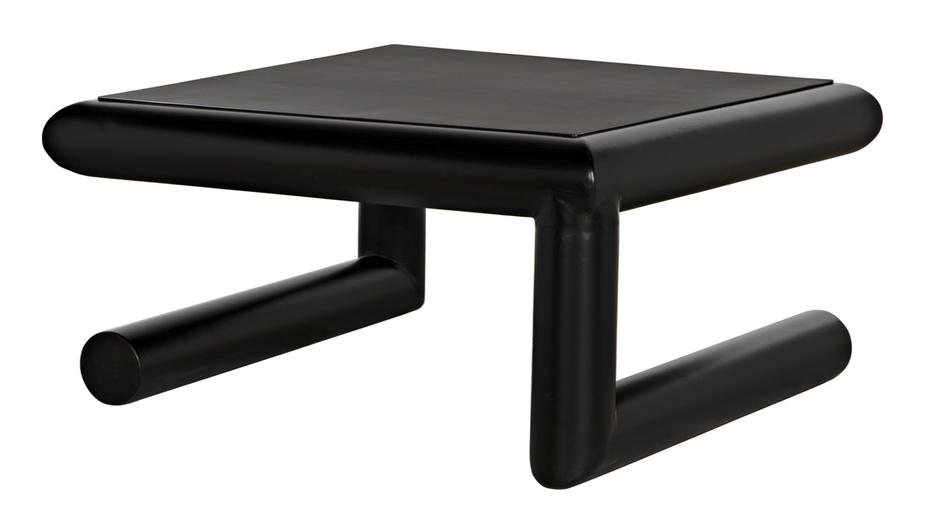 Emerson Industrial Steel Coffee Table in Matte Black by Noir Furniture