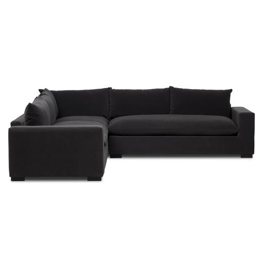 Grant 3 Piece Sectional With Arms In Crypton Henry Charcoal And Espresso by Four Hands