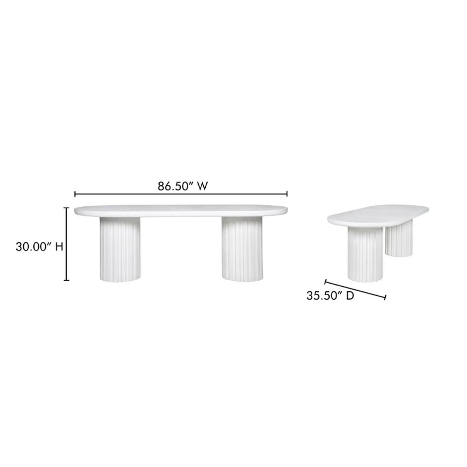 Eris Outdoor Dining Table White by Moes Home