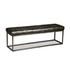 New York 54" Iron and Black Leather Bench by Home Trends & Design