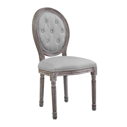 Seneca Vintage French Upholstered Fabric Dining Side Chair In Light Gray by Modway Furniture