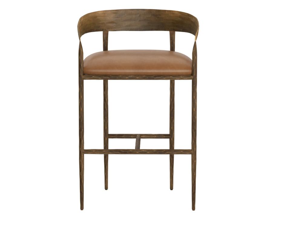 ZANATTA BARSTOOL - TAN LEATHER by Sunpan