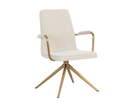 HILDA SWIVEL DINING ARMCHAIR - CHACHA CREAM by Sunpan
