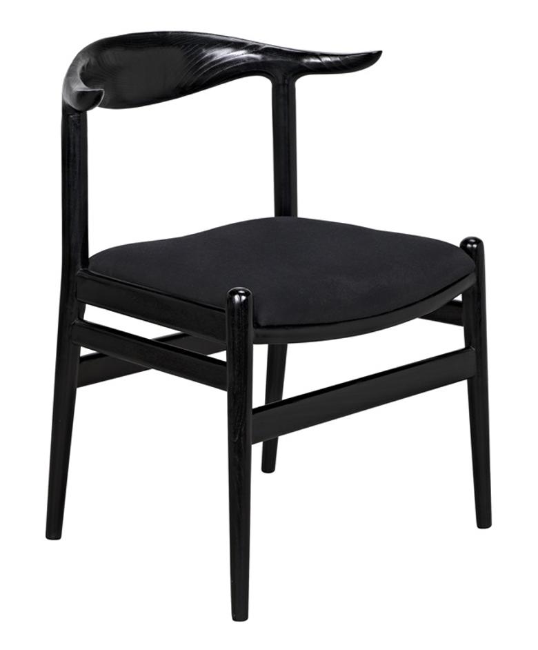 Boone Sungkai/Mindi Chair in Charcoal Black with Black Cotton Fabric by Noir Furniture