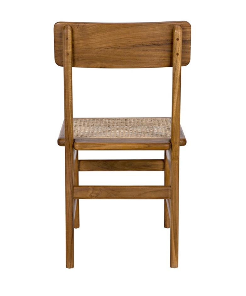 Comet Teak and Caning Chair with Clear Coat Gloss Finish by Noir Furniture