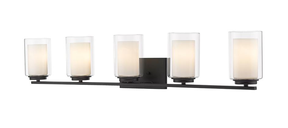 Willow 5 Light Vanity in Matte Black Finish by Z-Lite