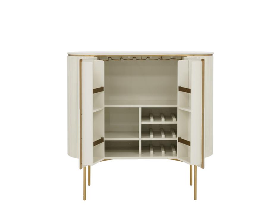 PALOMA BAR CABINET - HIGH GLOSS CREAM by Sunpan