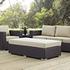 Minerva Outdoor Patio Fabric Rectangle Ottoman In Espresso Beige by Modway Furniture