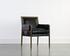 MAUTI DINING ARMCHAIR - DISTRESSED BROWN - CORTINA BLACK LEATHER by Sunpan