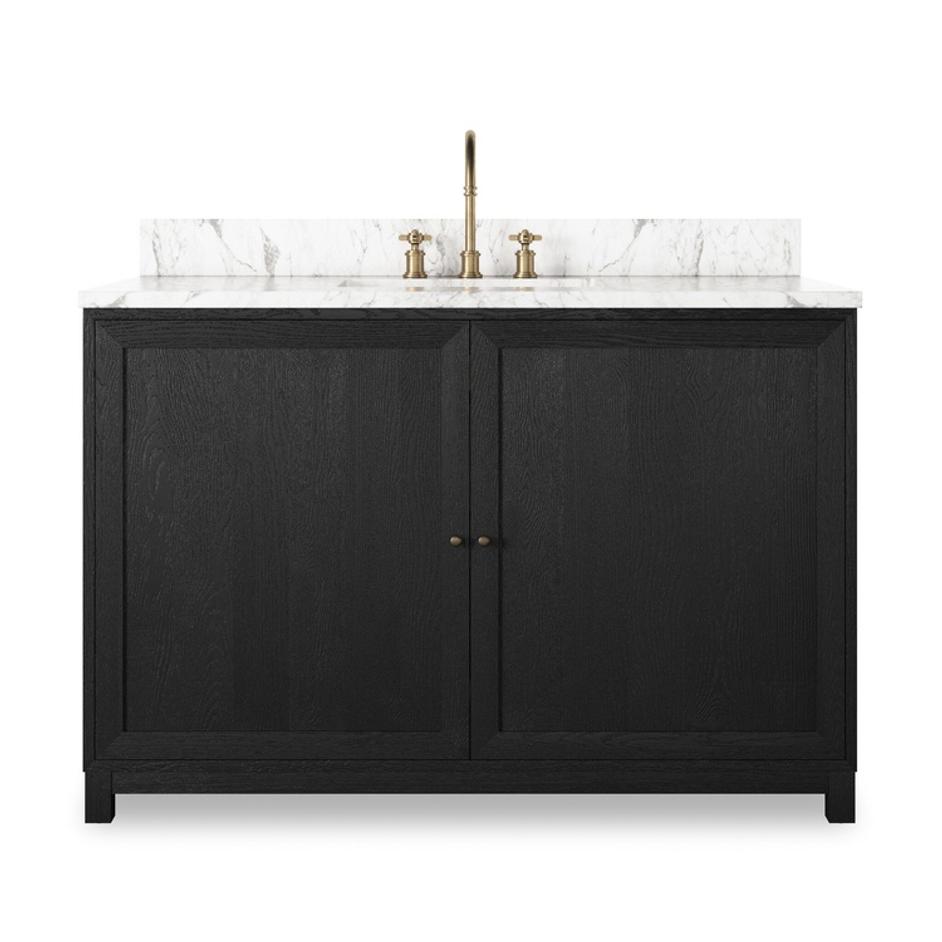 Millie Single Wide Vanity - Satin Drifted Black Veneer by Four Hands