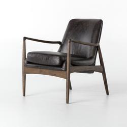 Braden Leather Chair-Durango Smoke by FOUR HANDS