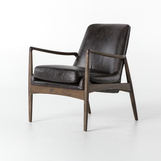 Braden Leather Chair-Durango Smoke by FOUR HANDS