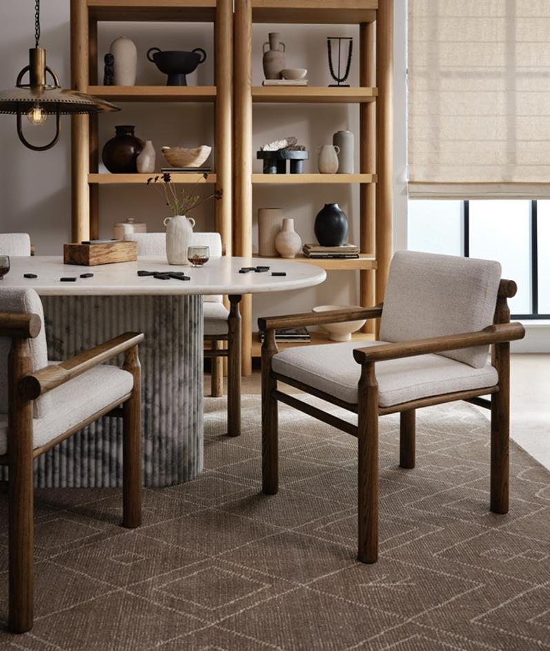 Oranda Dining Table In Polished White Marble by FOUR HANDS