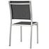 Nantucket Outdoor Patio Aluminum Side Chair In Silver Black by Modway Furniture